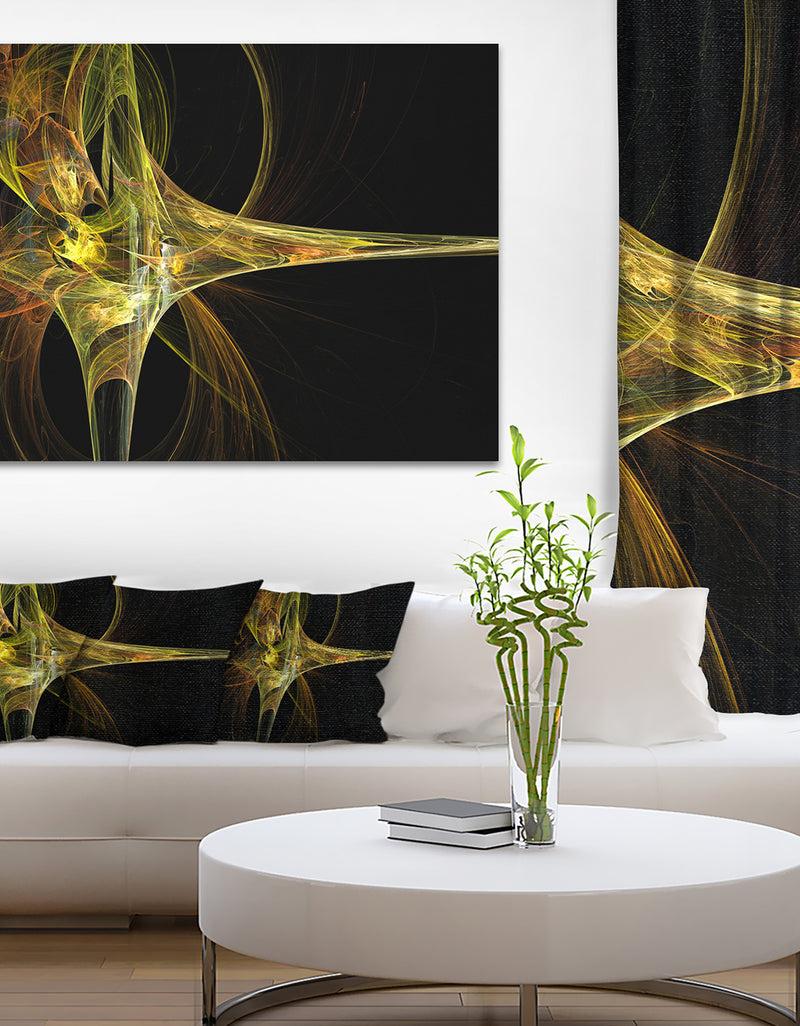 designq Large Fractal Artwork Yellow - Abstract Digital Art Canvas Print