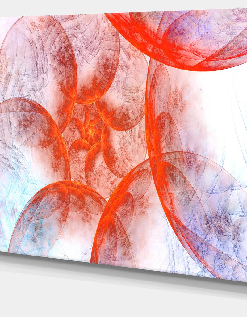 Designq Large Red Fractal Circles - Extra Large Floral Wall Art On Canvas
