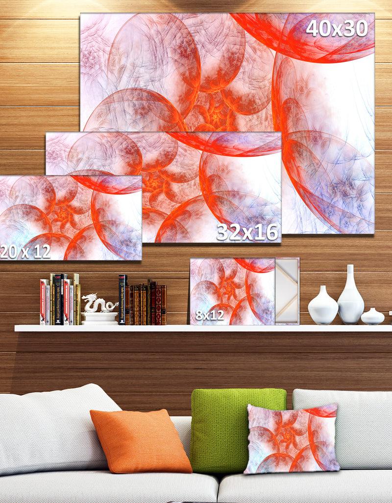 Designq Large Red Fractal Circles - Extra Large Floral Wall Art On Canvas