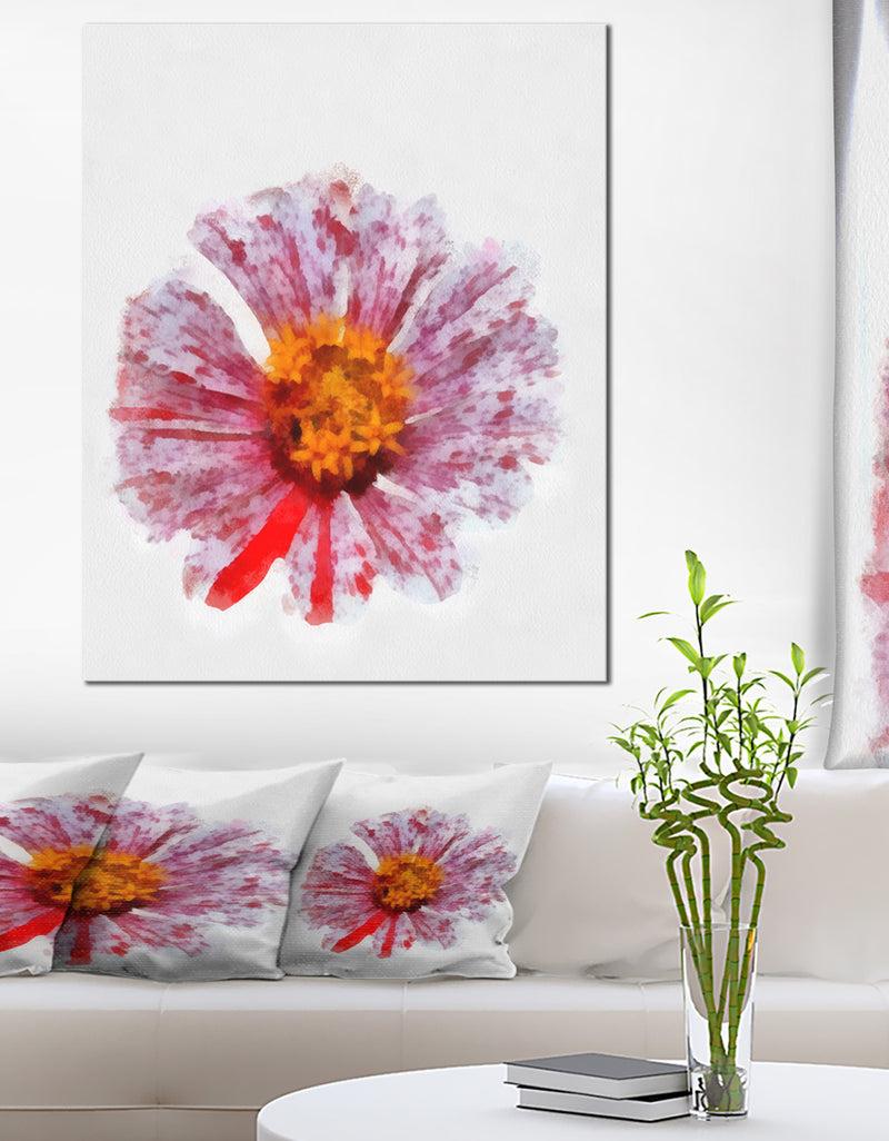 designq Large Red Yellow Flower Painting - Large Floral Canvas Artwork