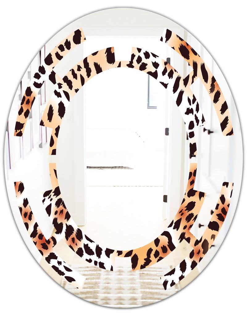Designq Leopard Fur Safari II - Modern Round Or Oval Wall Mirror - Space