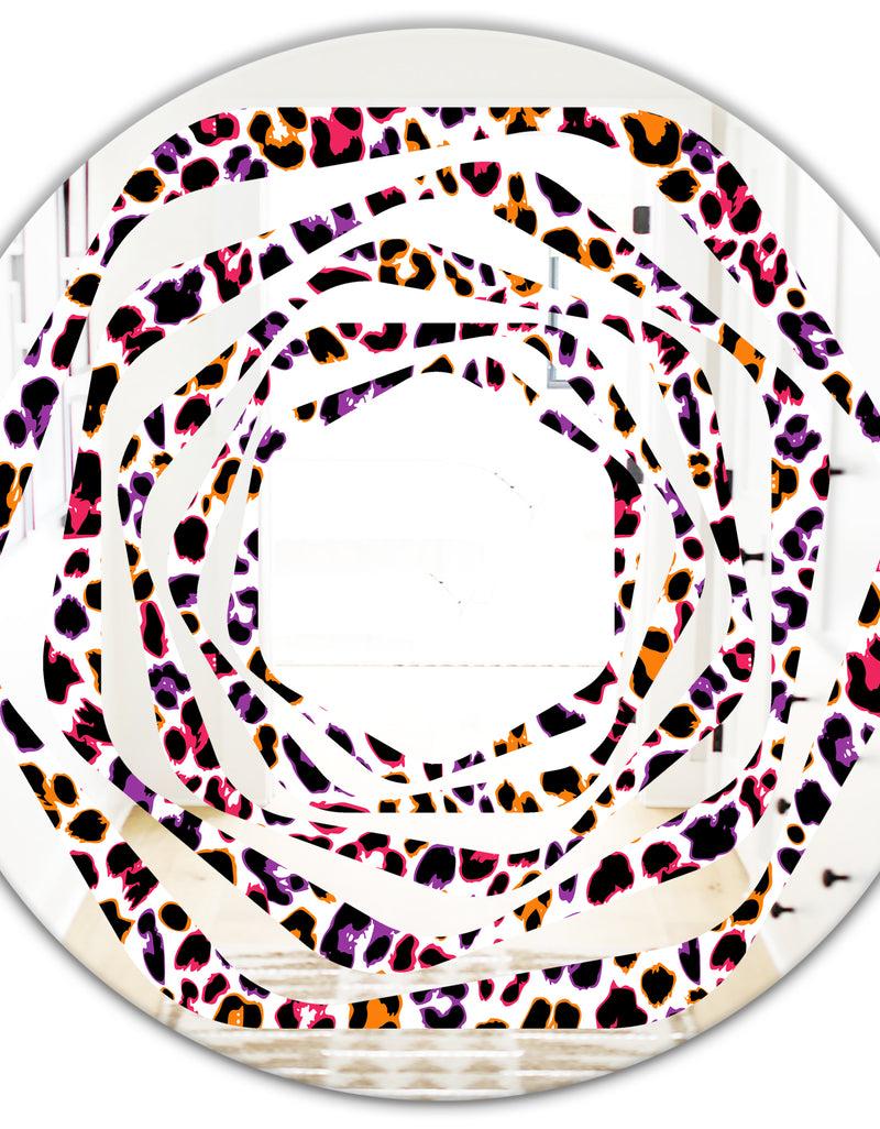 Designq Leopard Fur Safari VII - Modern Round Or Oval Wall Mirror - Whirl