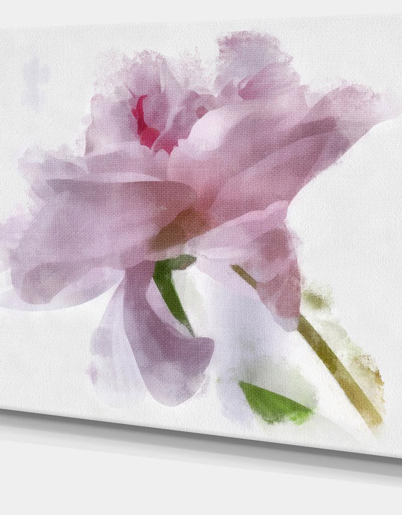 Designq Light Blue Flower With Paint Splashes - Large Floral Canvas Artwork