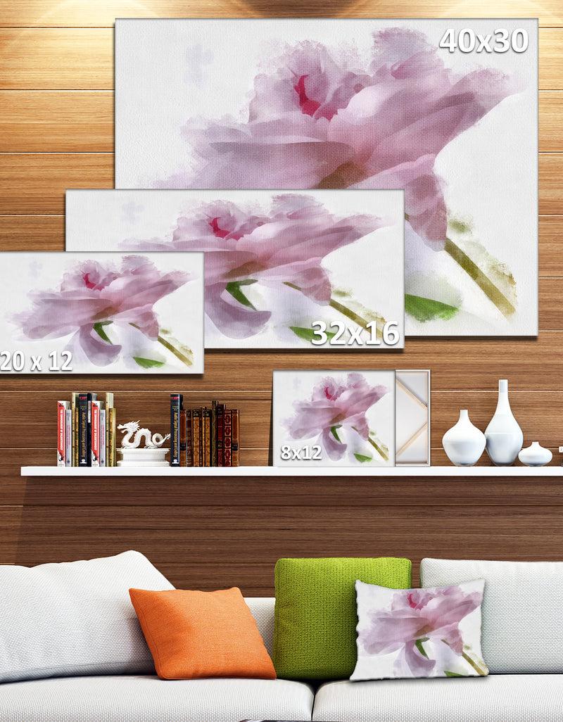 Designq Light Blue Flower With Paint Splashes - Large Floral Canvas Artwork