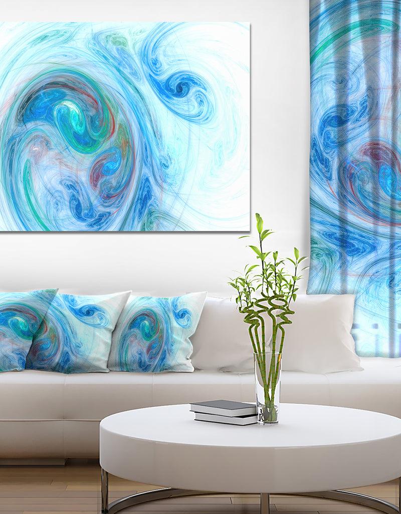 designq Light Blue Fractal Illustration - Large Canvas Wall Art