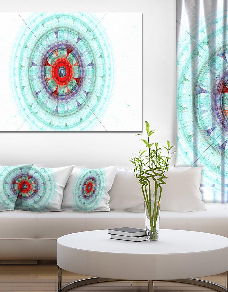 designq Light Blue Fractal Sphere - Abstract Wall Art Canvas