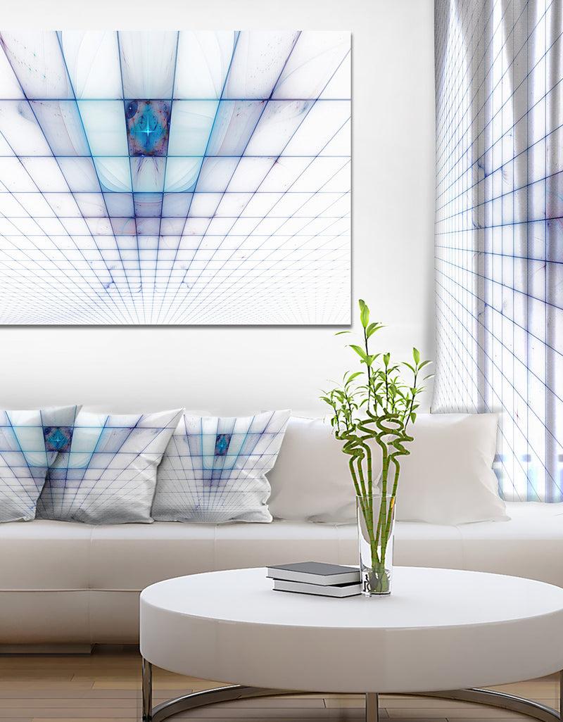 designq Light Blue Laser Protective Grids - Abstract Wall Art on Canvas
