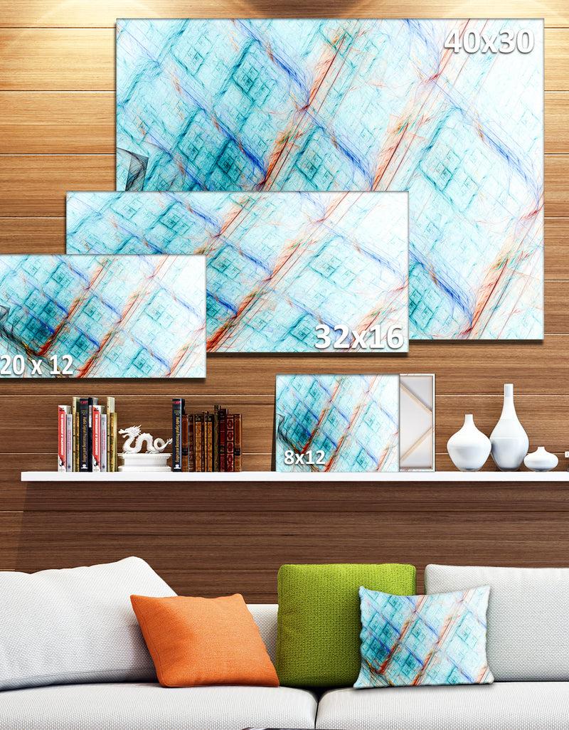 Designq Light Blue Metal Grill - Extra Large Abstract Art On Canvas