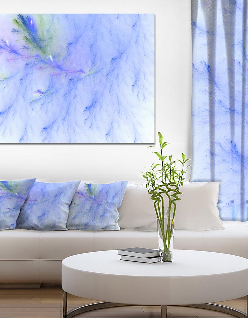 designq Light Blue Veins of Marble - Abstract Wall Art Canvas
