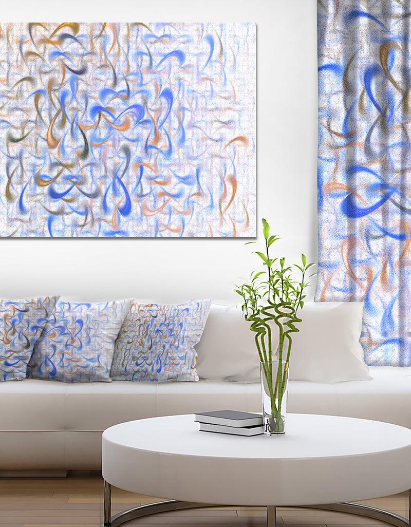 designq Light Blue Watercolor Fractal Art'Large Abstract Canvas Art Print