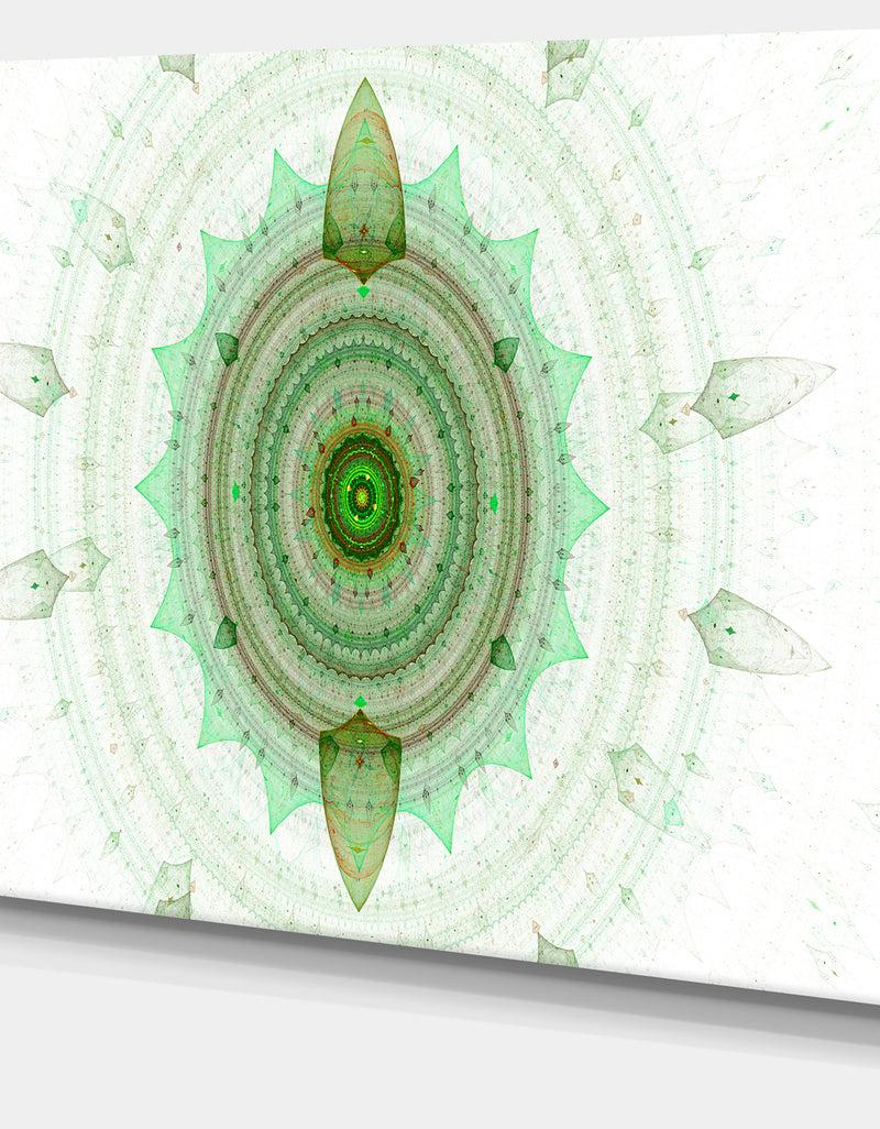 Designq Light Green Cryptical Sphere - Abstract Wall Art Canvas
