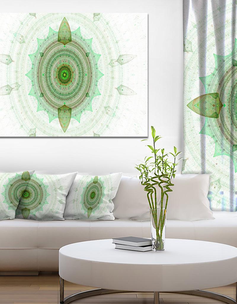 designq Light Green Cryptical Sphere - Abstract Wall Art Canvas