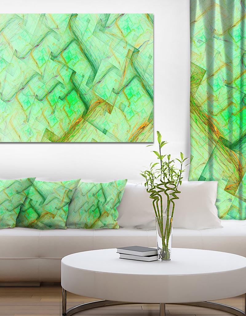 designq Light Green Electric Lightning - Abstract Art on Canvas