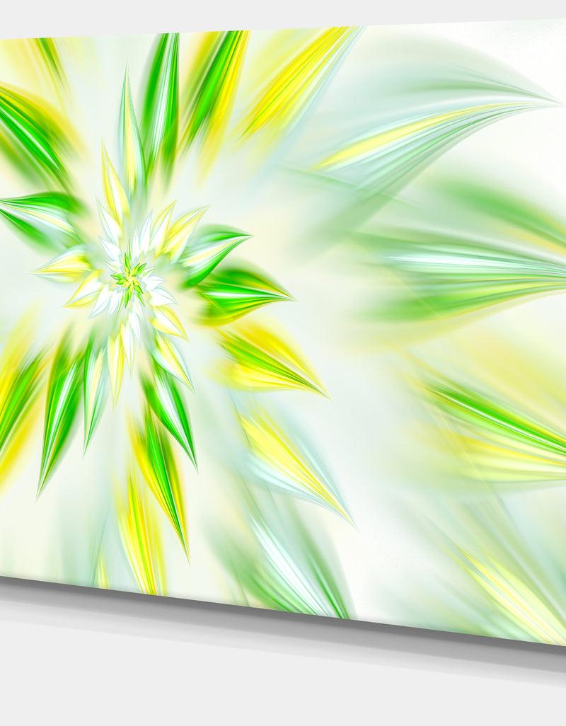Designq Light Green Fractal Spiral Flower - Extra Large Abstract Canvas Art Print