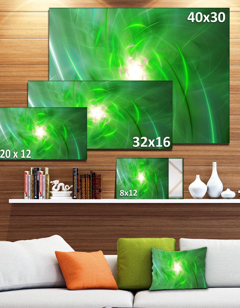 Designq Light Green Fractal Whirlpool - Abstract Wall Art Canvas