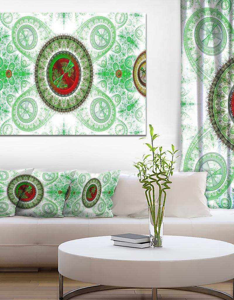designq Light Green Psychedelic Relaxing Art - Extra Large Canvas Art Print