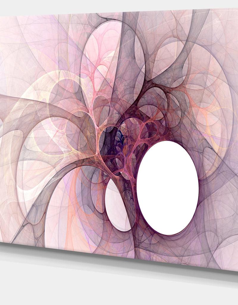 Designq Light Purple Fractal Angel Wings - Abstract Wall Art Canvas