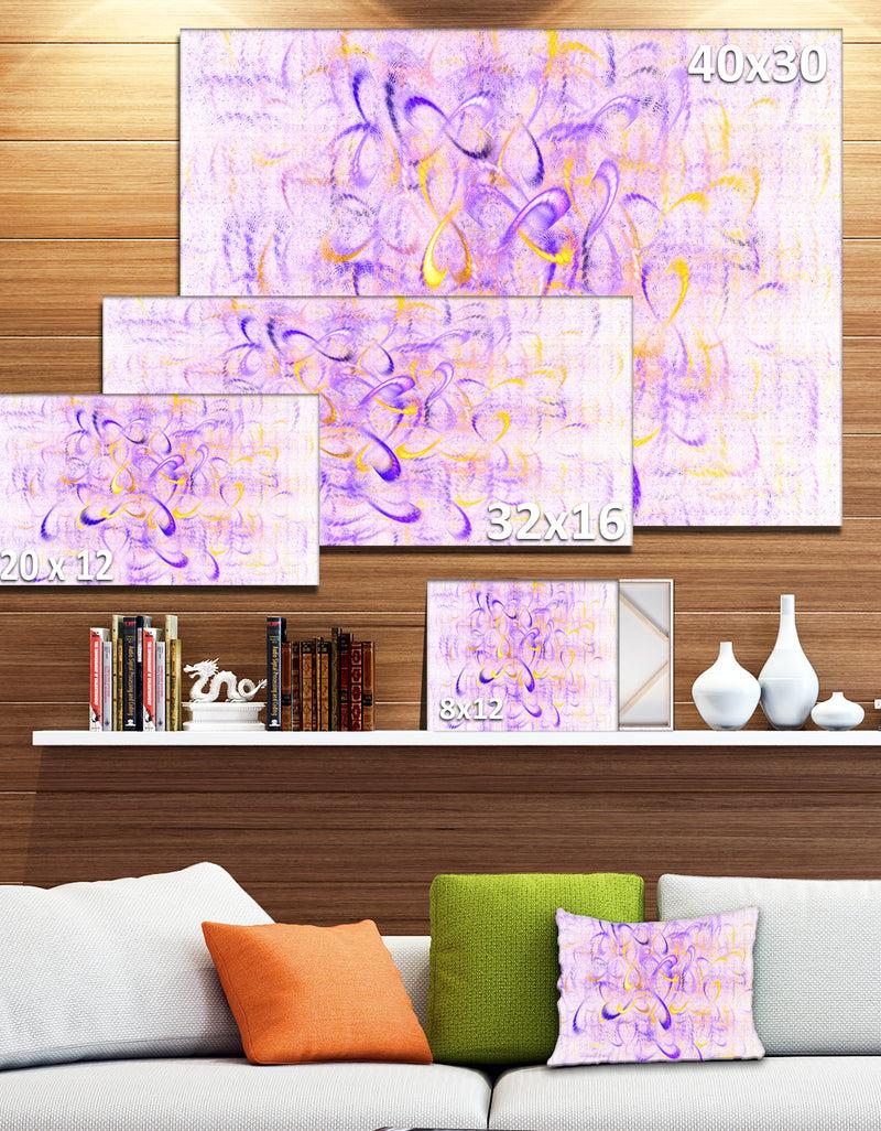 Designq Light Purple Watercolor Fractal Art'Large Abstract Canvas Art Print