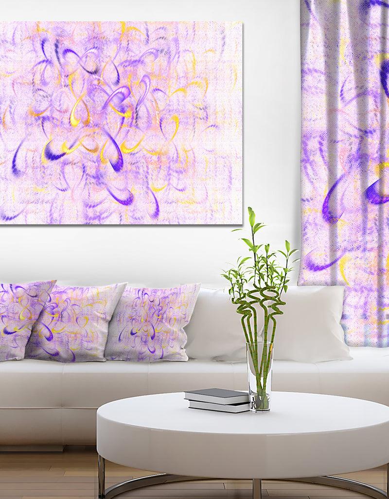 designq Light Purple Watercolor Fractal Art'Large Abstract Canvas Art Print