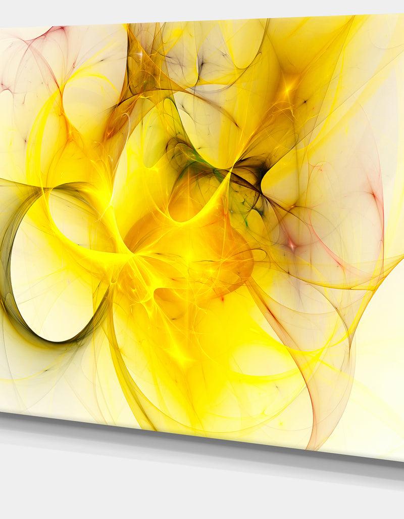 Designq Light Yellow Nebula Star - Abstract Digital Art Canvas Print
