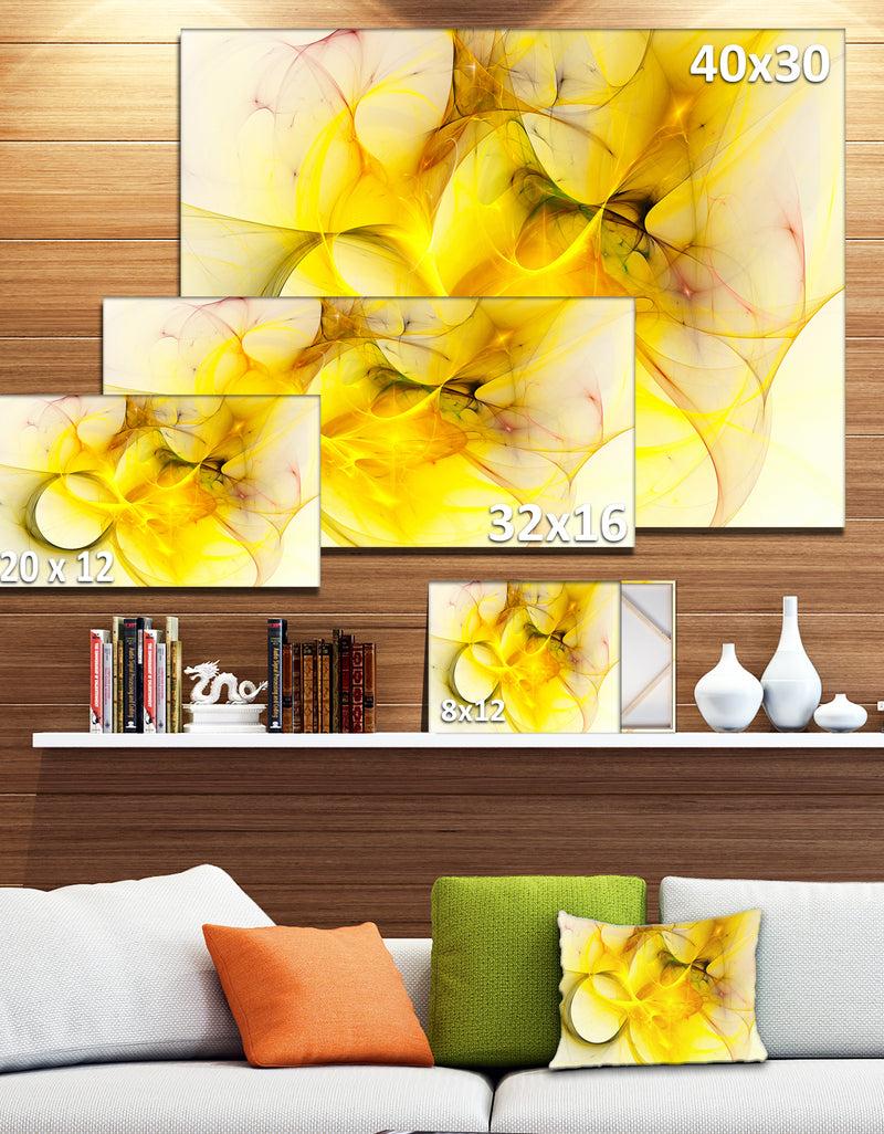 Designq Light Yellow Nebula Star - Abstract Digital Art Canvas Print