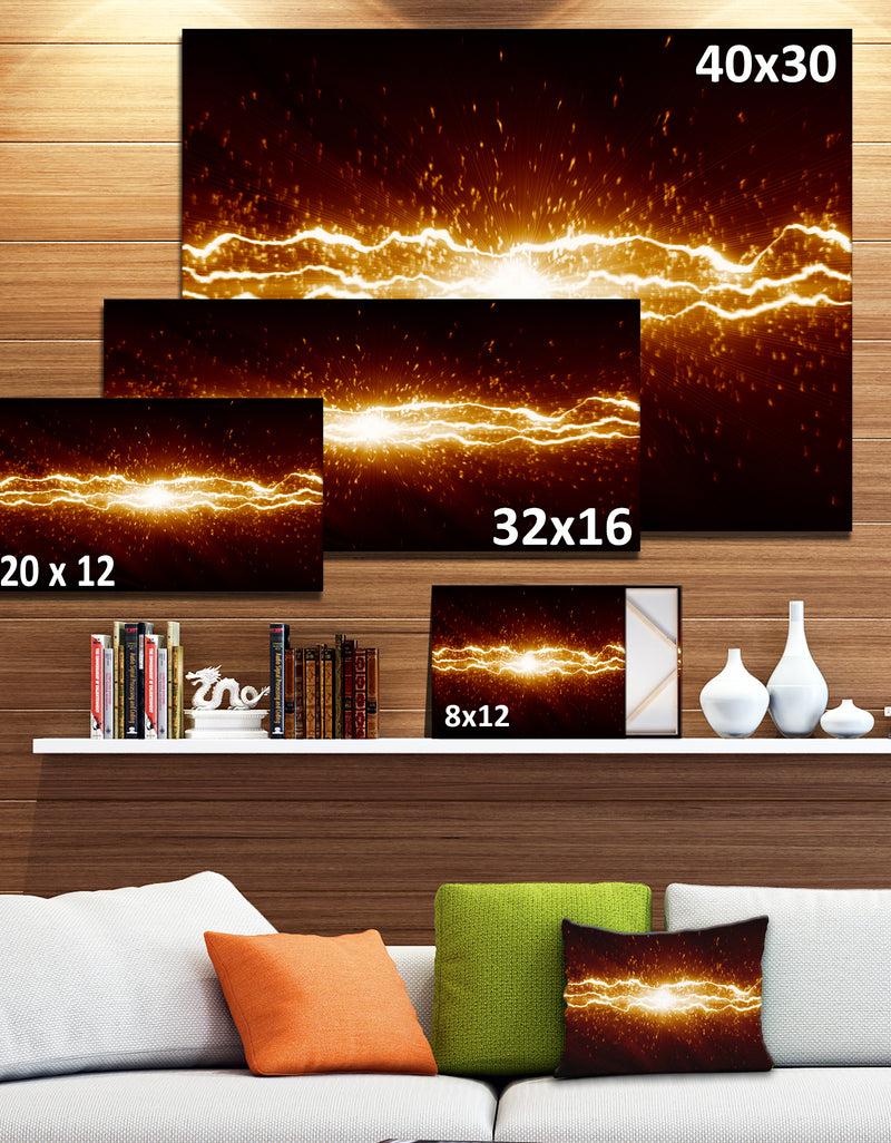 Designq Lightning On Dark Sky - Contemporary Canvas Art Print