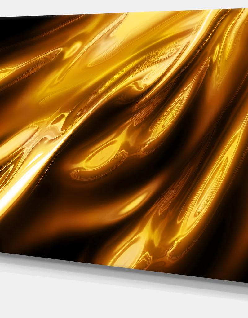 Designq Liquid Gold Texture Pattern - Abstract Digital Art Canvas Print