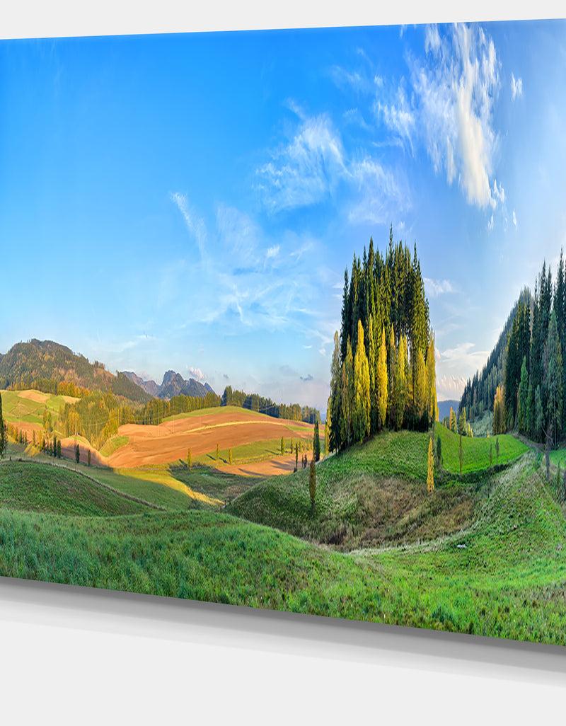 Designq Long Panorama With Little Forest - Landscape Wall Artwork