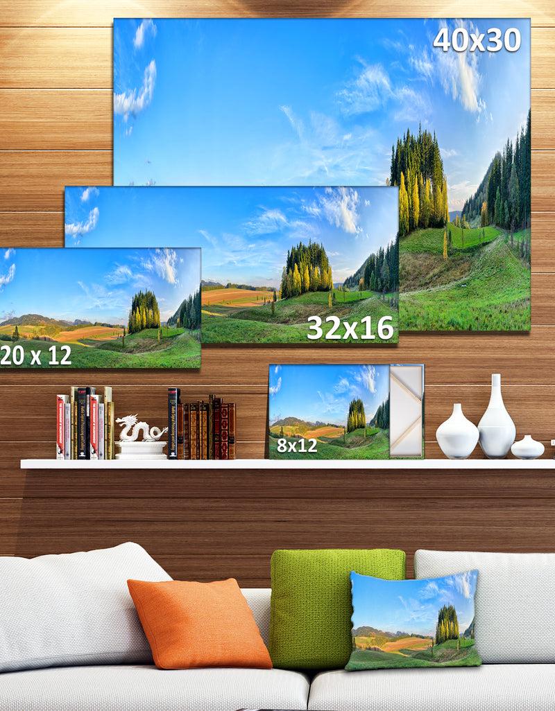 Designq Long Panorama With Little Forest - Landscape Wall Artwork