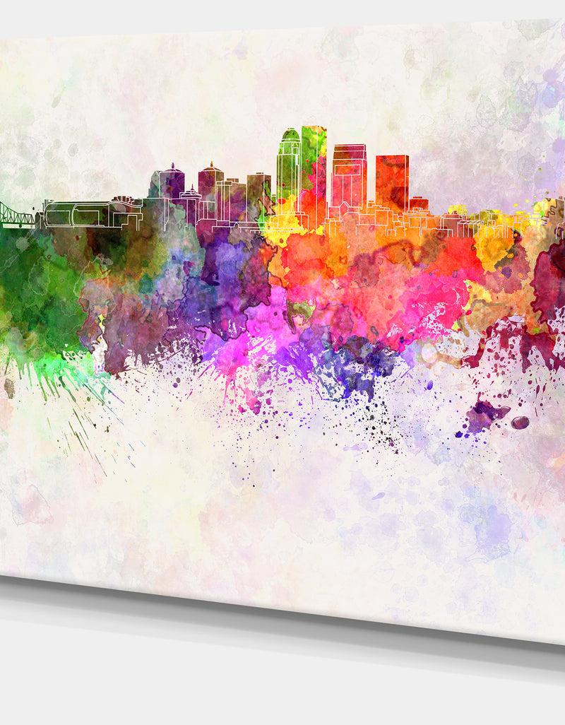 Designq Louisville Skyline - Cityscape Canvas Artwork Print