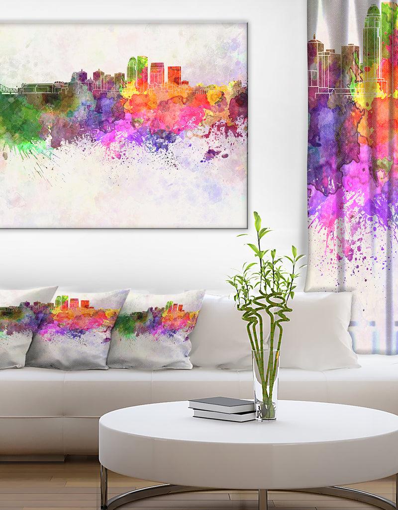 designq Louisville Skyline - Cityscape Canvas Artwork Print