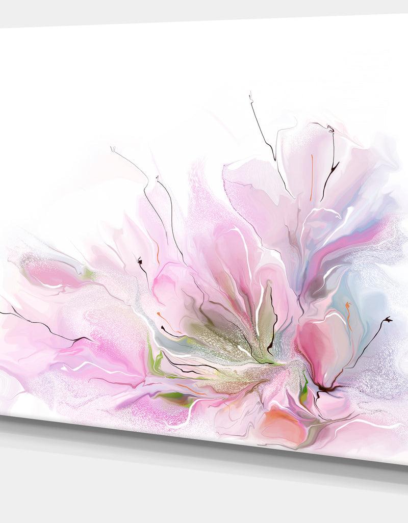 Designq Lovely Pink Flowers - Floral Contemporary Canvas Art Print