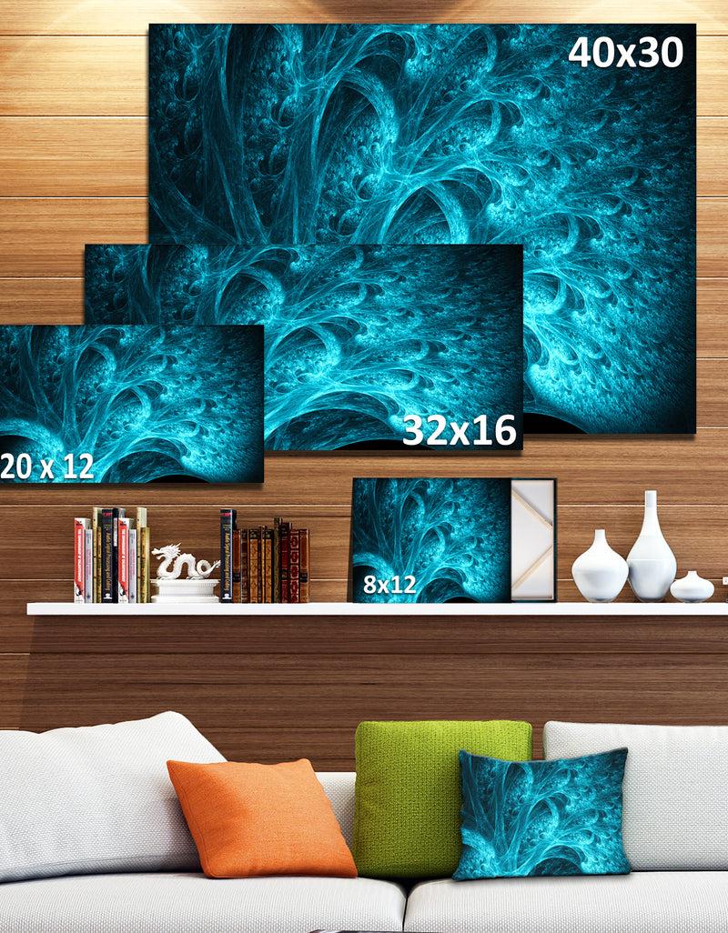 Designq Magical Blue Psychedelic Forest'Extra Large Abstract Canvas Art Print