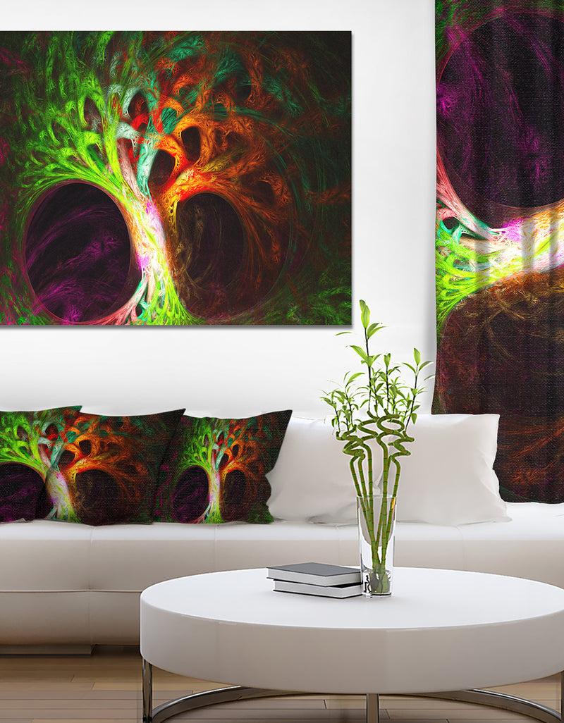 designq Magical Green Psychedelic Tree - Extra Large Abstract Art on Canvas