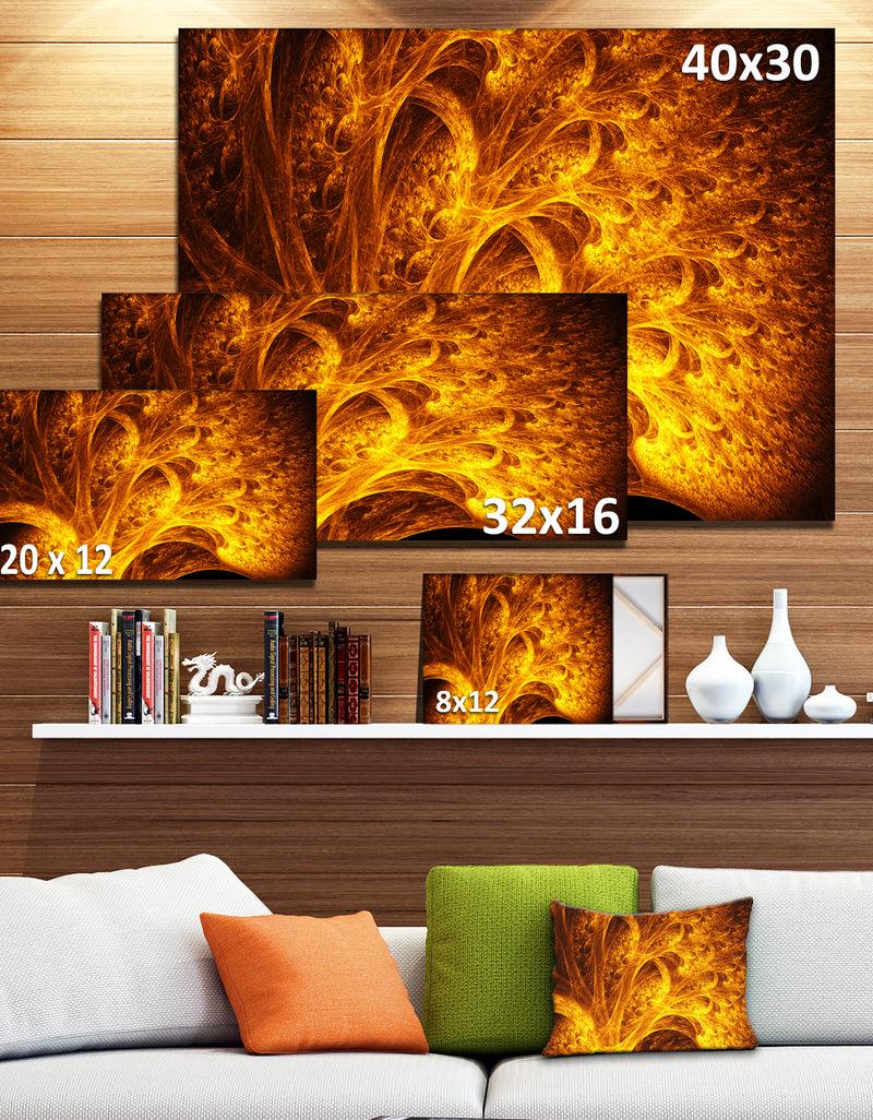 Designq Magical Yellow Psychedelic Tree - Extra Large Abstract Art On Canvas