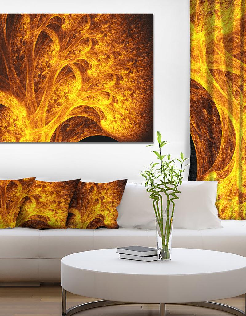 designq Magical Yellow Psychedelic Tree - Extra Large Abstract Art on Canvas