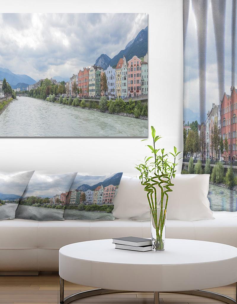designq Mariahilf Street in Innsbruck Austria. - Cityscapes Photography on Wrapped Canvas