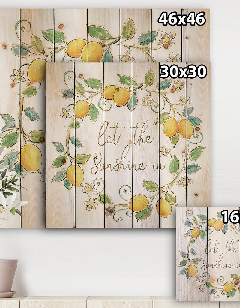 Designq Mediterranean Breeze XII - Farmhouse Print On Natural Pine Wood