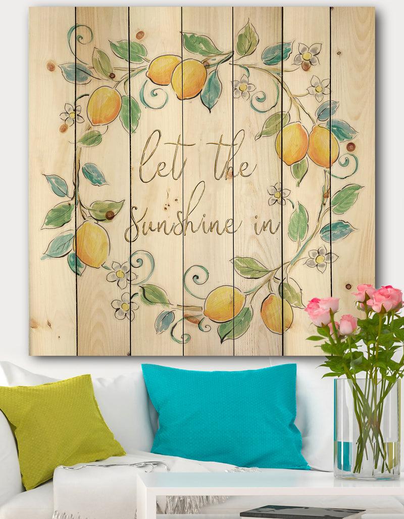 designq Mediterranean Breeze XII - Farmhouse Print on Natural Pine Wood