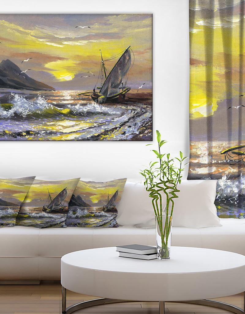 designq Meet you Soon on My Boat - Seacape Canvas Art Print