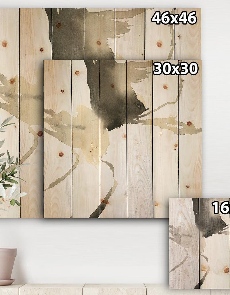 Designq Minimal Geometric Gesture I - Transitional Print On Natural Pine Wood