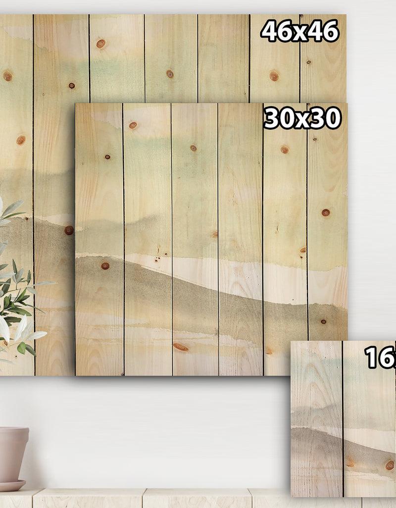 Designq Minimal Geometric Zen I - Transitional Print On Natural Pine Wood