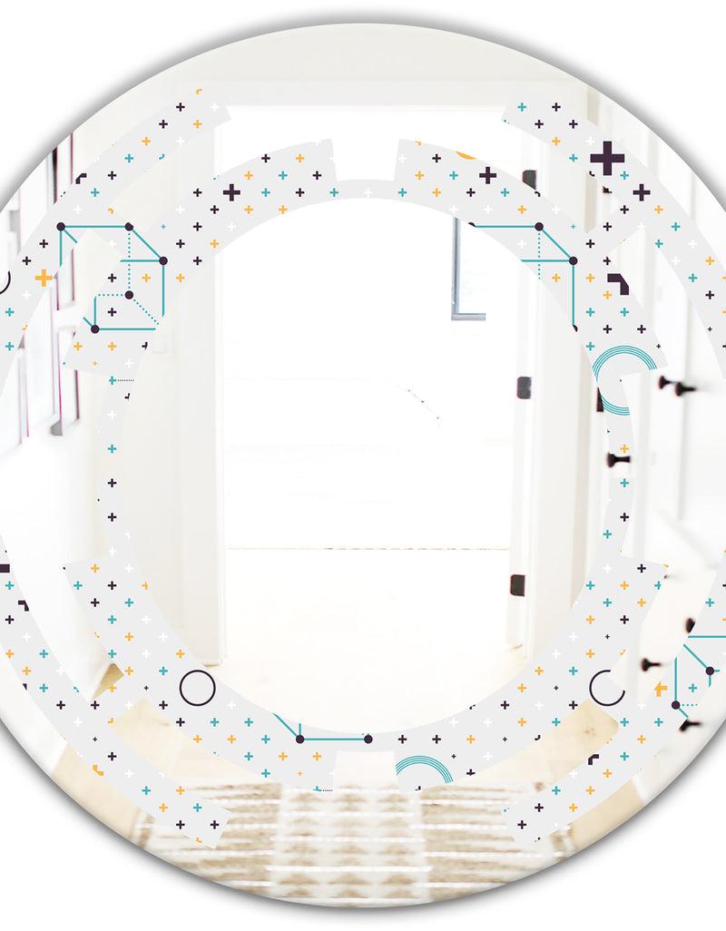 Designq Minimalistic Geometric Elements - Modern Round Or Oval Wall Mirror - Space