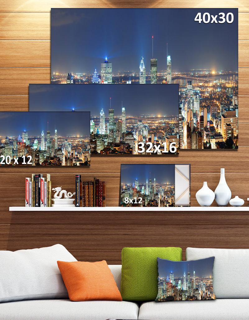 Designq Montreal At Dusk Panorama - Extra Large Landscape Canvas Art Print