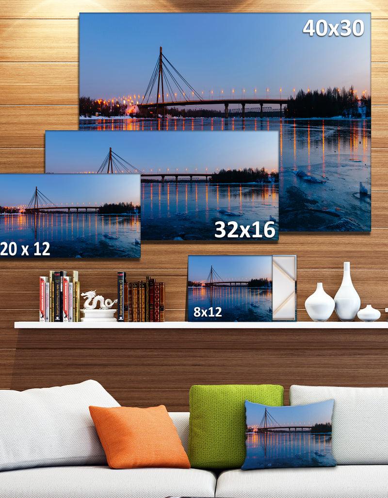 Designq Moscow Bridge In Kiev Panorama - Cityscape Artwork Canvas