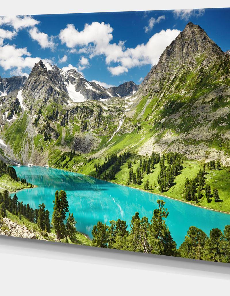 Designq Mountain Lake And Blue Sky Photo Canvas Art Print