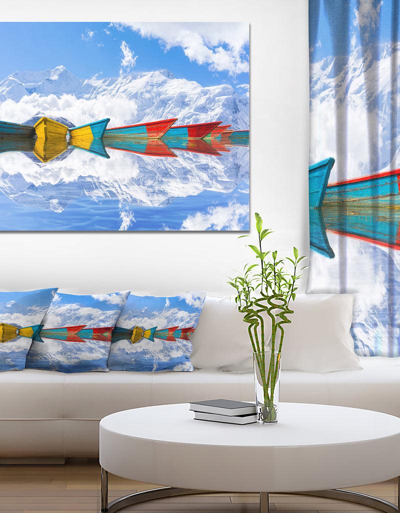 designq Moving Colorful Boats in Lake - Boat Canvas Artwork