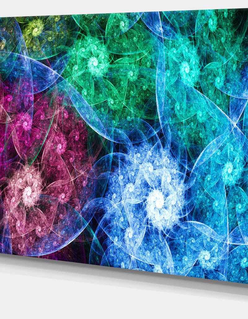 Designq Multi-Color Bright Exotic Flowers - Abstract Wall Art Canvas