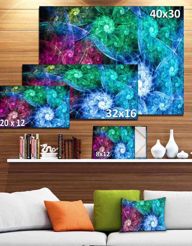 Designq Multi-Color Bright Exotic Flowers - Abstract Wall Art Canvas