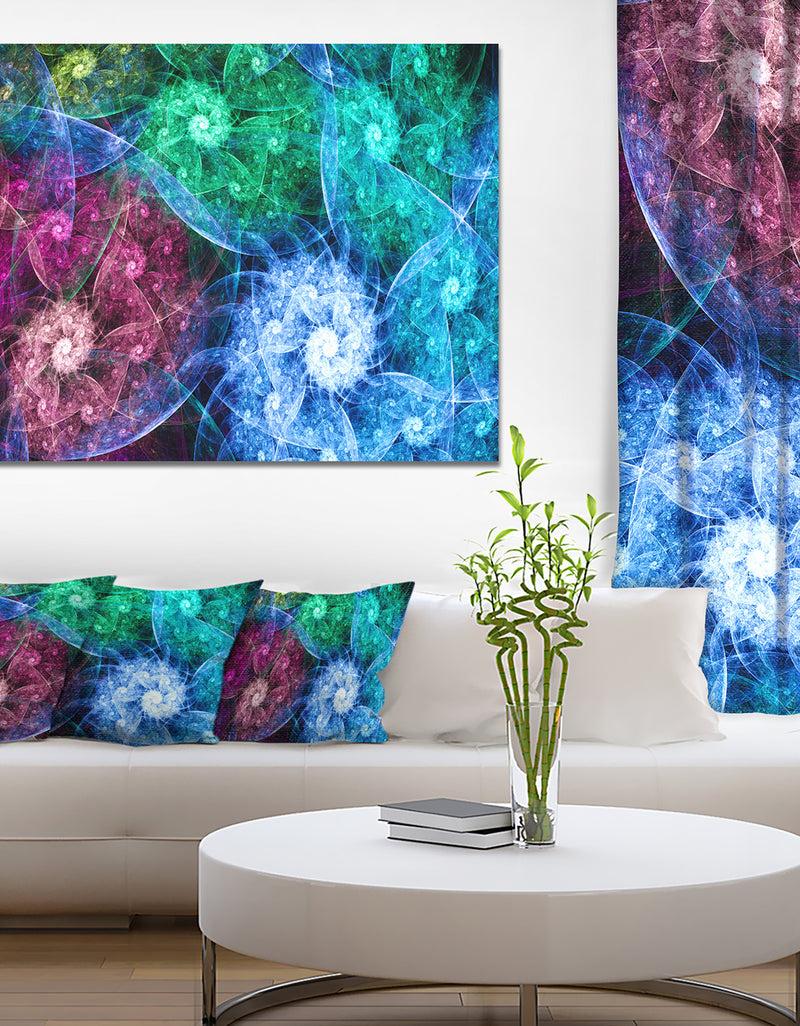 designq Multi-Color Bright Exotic Flowers - Abstract Wall Art Canvas